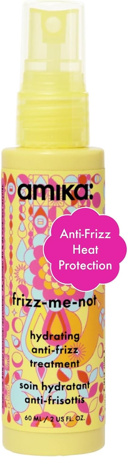 amika frizz-me-not hydrating anti-frizz treatment - heat-activated hydrating hair spray treatment for long-lasting smooth  glossy strands - humidity shield  heat protection spray for hair 60 ml