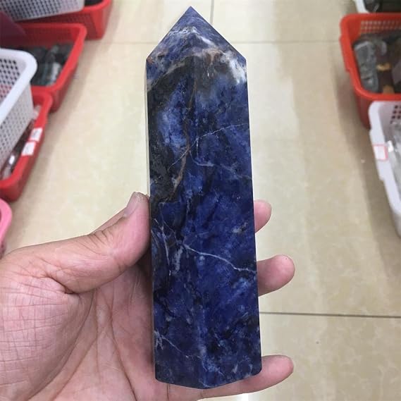 Natural crystal rough Natural Blue Stone Pillar Stick Point Pillar Mace PillarDecoration Can be Used for (Size : 700-800g)