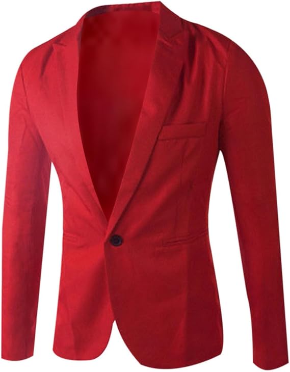 Blazers for Men UK Lightweight Regular Fit Suit Jacket Formal Business Work Jackets 1 Buttons Plain Classic Chic Blazer Casual Smart Stylish Tuxedo Wedding Party Dinner Blazers