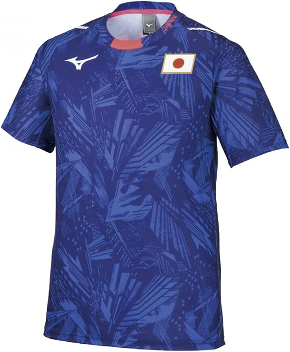 Mizuno Support T-Shirt with JAPAN Logo, Replica Model, Worn by Team, Japan National Team Replica, Unisex, Junior Size Available 32MA0505