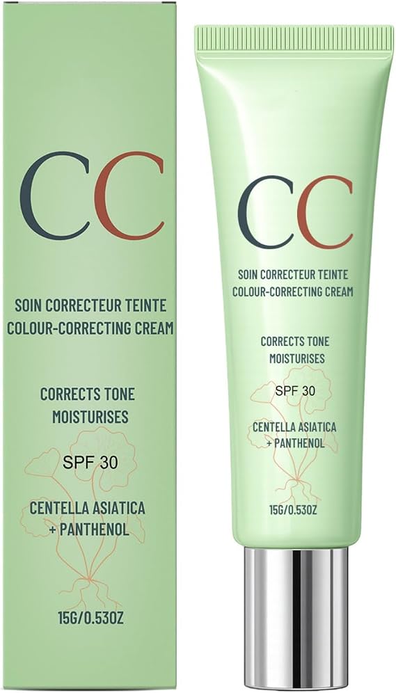 CC Red Correct Cream with Centella Asiatica & SPF 30 | Anti-Redness Green Color Correcting Foundation & Lightweight Tinted Moisturiser | Light Coverage, Hydrated Skin, Suitable for All Skin Types