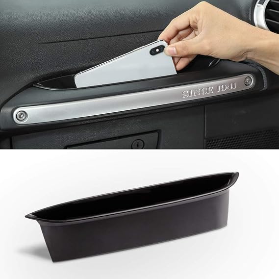 Savadicar GrabTray Yolcu Rafı Düzenleyici Tutma Sapı Aksesuar Kutusu 2011 – 2018 Jeep Wrangler JK JKU 2/4 Kapı, İç Aksesuarlar, Siyah