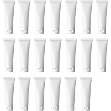 VASANA 20PCS 80ml Empty Refill White Plastic Cosmetic Lotion Tubes Bottles Shampoo Facial Cleanser Makeup Sample Soft Container Tube Bottle Vial Jar Pot Case with Flip Cap