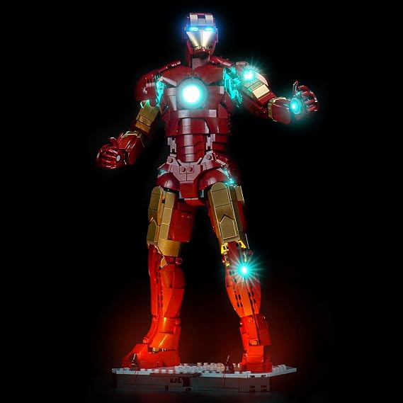 LocoLee LED Light Set Compatible with Lego 76344 Iron Man Mark 3 Collectors' Edition LED Decoration Lighting Kit Compatible with Lego 76344 Building Blocks Model, Only Lights Set, No Model