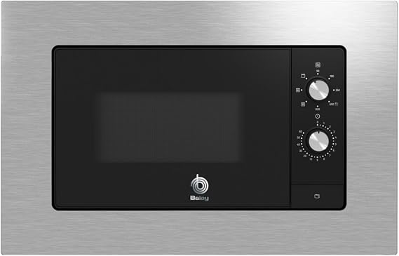 BALAY - Integrated Microwave, 20 liters, with Frame, Grill, LED Lighting, Aqualisis Cleaning Assistant, Black and Stainless Steel, 3CG6112X3