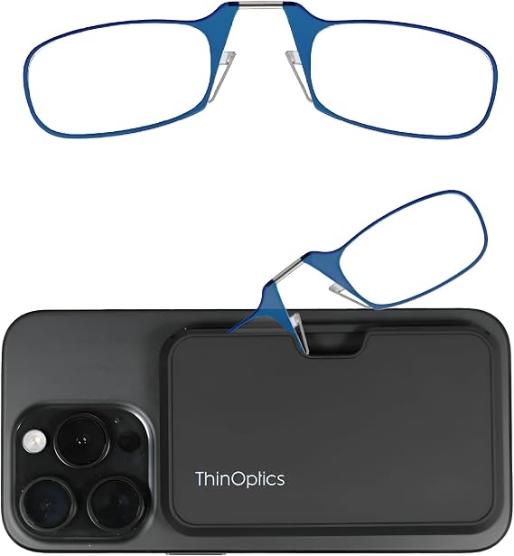 ThinOptics Folding Reading Glasses, 1.0 to 2.5, Universal Pod Case, Armless