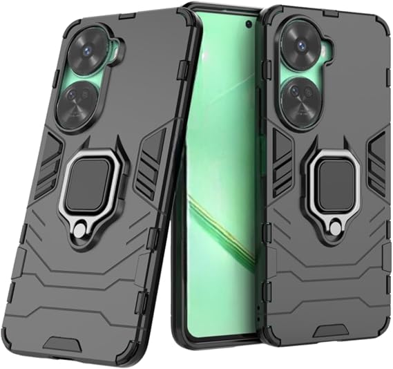 Microcase Huawei Nova 12 SE/Huawei Nova 11 SE 4G Batman Serisi Yüzük Standlı Armor Kılıf - Siyah AL3349