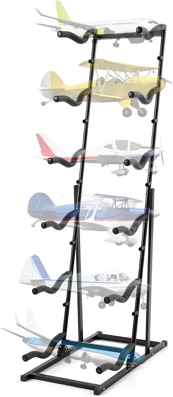 Airplanes Rack,Remote Control Airplane Storage Rack with Adjustable Shelves for Indoor and Outdoor Display
