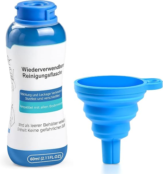 60 ML Reusable Replacement Bottle for Philips OneUp 3000 / 5000 Series Electric Mop, Refillable with Any Cleaning Fluid of Your Choice, Leak-Proof PP Bottle, 2.11 FL OZ