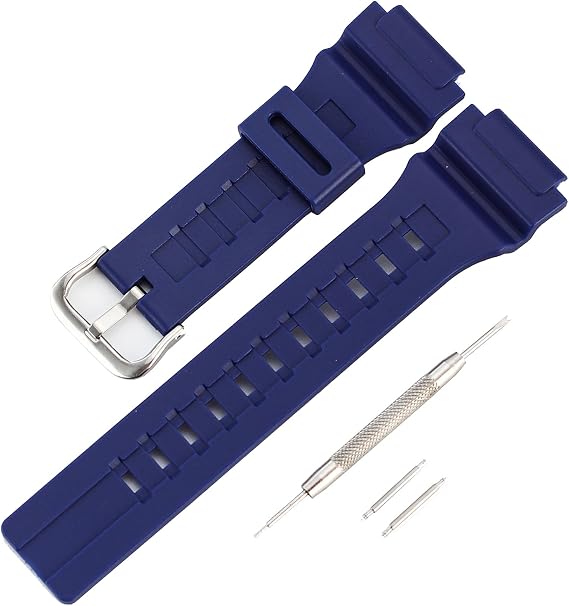 Silicone Strap Compatible with Casio MCW-200H Watch Band Men's Women's Replacement Black Rubber Wristwatch Bracelet