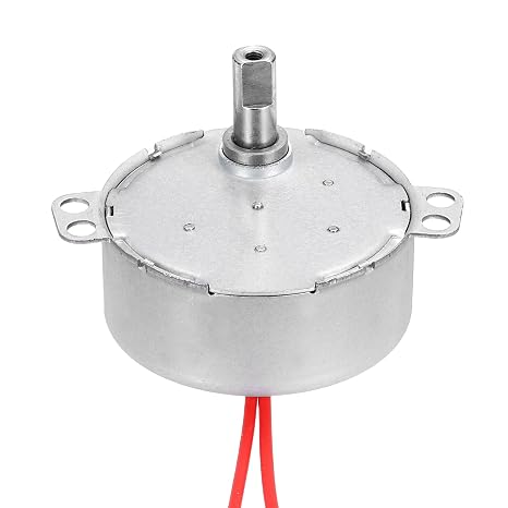 sourcing map Synchronous Motor, AC12V 50/60Hz 5-6 RPM CW/CCW 4W Flush Shaft Low Speed Slow Rotating Turnable Motor for Electric Fan, Heater, Art Projects