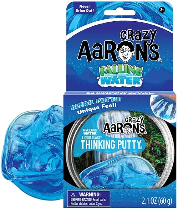Crazy Aaron's Thinking Putty - Falling Water - Liquid Like Putty for Kids and Adults - Creative and Endless Fun, Stress Relief Therapy Toys, Never Dries Out