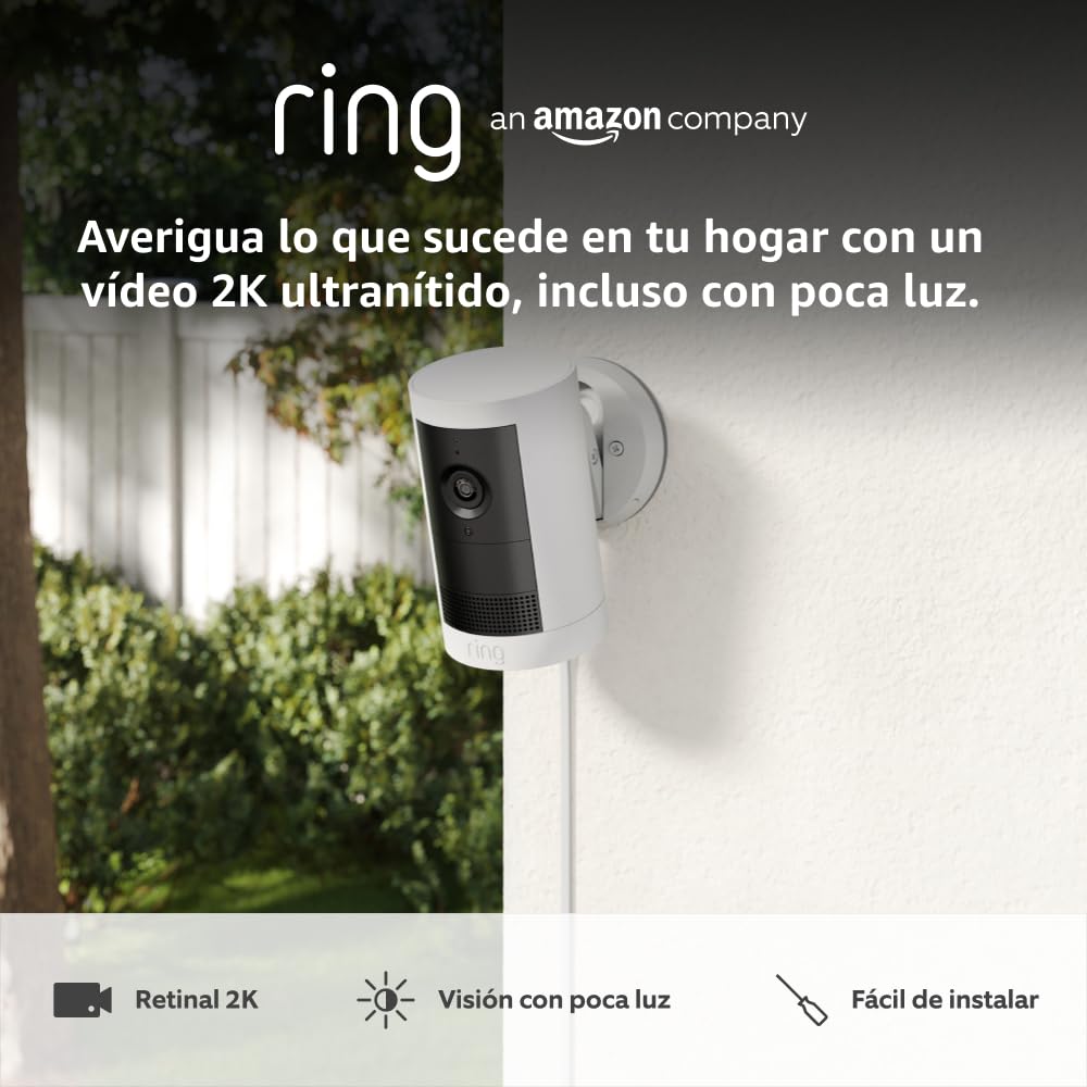 Ring Outdoor Camera Plus (newest gen) Plug-in | Wide-Angle 2K Video with Ring Vision I DIY Wireless Outdoor Security Camera | alternative to CCTV system I 30-day free trial of Ring Subscription Plan