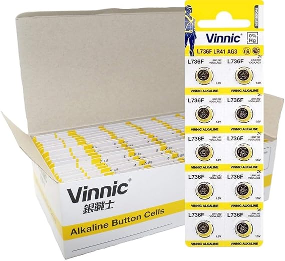 Vinnic L736F / LR41 / AG3 1.5V Alkaline – Pack of 10
