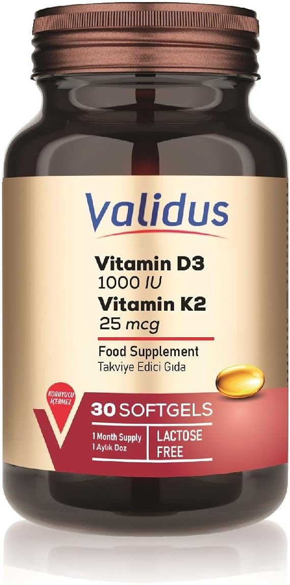 Validus Vitamin D3 + K2 Yumusak Kapsül 30 Adet