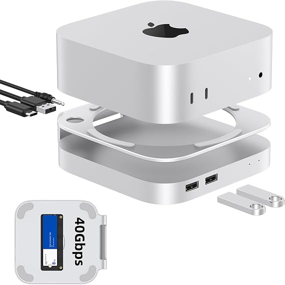 Mac mini M4/M4 Pro,M5 Pro,M6, 40Gbps Dock Station with NVMe SSD Enclosure