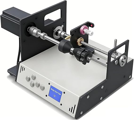 Wire Winding Machine 1200RPM Coil Winder with Auto-Wire Alignment, 2-15 Rounds/Second, Precision 0.01mm for Fishing Line, Transformer, Enameled Wire