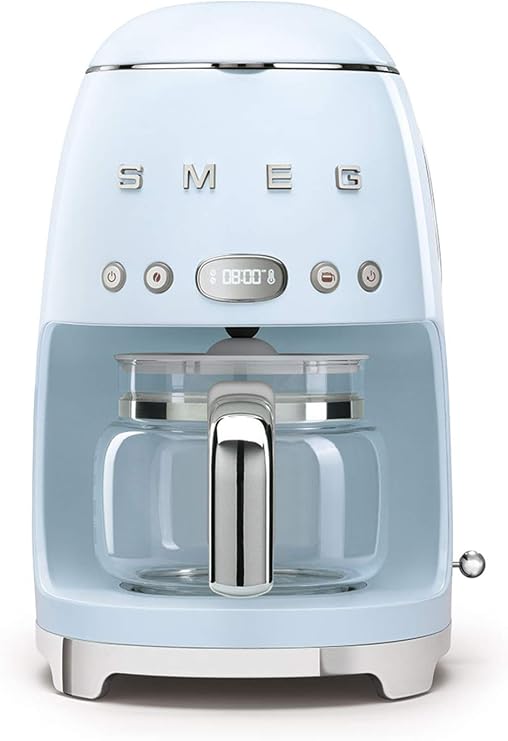 Smeg DCF02PBEU Overflow Coffee Maker 1050W DCF02PBEU-Pastel Blue, Plastic