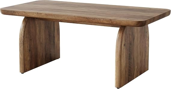 Tribesigns 120cm Rectangular Coffee Table, Rustic Brown Wood Low Accent Centre Table for Living Room, Farmhouse Tea Table with Rounded Corners & Sturdy Base, Easy Assembly