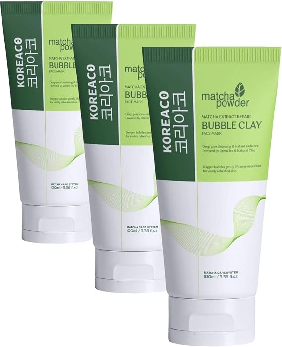 Koreaco Matcha Mucize Bubble Clay Yüz Maskesi | Gözenek Temizleyici Yenileyici Köpüren Yüz Maskesi 100 ml (3 paketi)