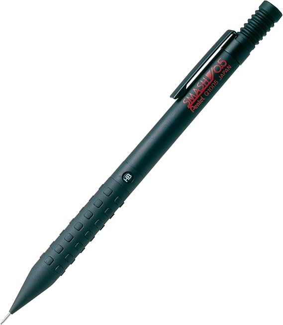 Pentel Smash Teknik Çizim ve Yazı İçin Mekanik Kurşun Kalem, 0.5 mm, Mat Siyah, Orijinal Kutusunda