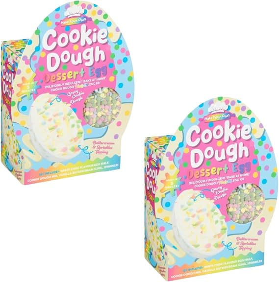 Funfetti White Chocolate Cookie Dough Easter Egg 110g x Pack of 2 - Combine the Included Cookie Dough Mix With the Sprinkles and Vanilla Buttercream Icing