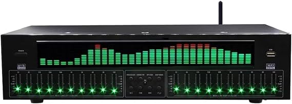 31-Band Digital Equalizer, Digital Audio Stereo Graphic Equalizer, with Noise Reduction, 12 Rhythm Patterns, Double 10 -segment Independent Tuning, Professional EQ Equaliser