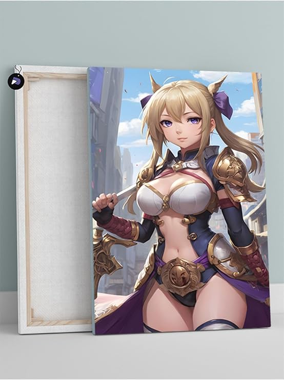 Postermanya (pster464) Sarı Savaşçı Anime Kızı Manga Anime Kanvas Tablo 21 x 30