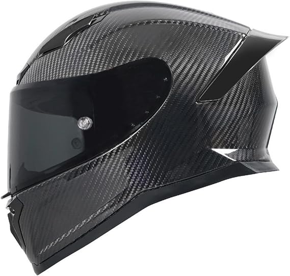 Motorbike Crash Helmet Carbon Fiber Motorcycle Full Face Helmet with Visor DOT/ECE Approved Full Face Racing Helmet Lightweight Design For Men Women