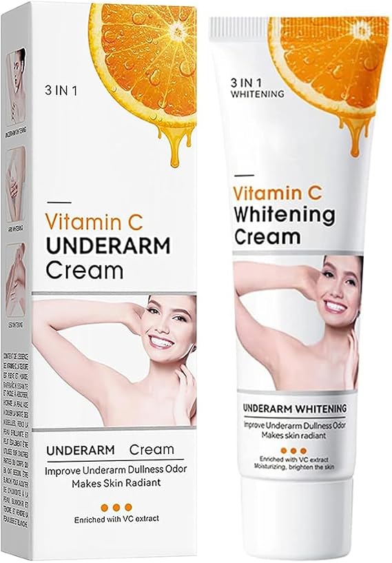 Underarm Whitening Cream, Armpit Whitening Cream, Skin Lightening Creams, Vitamin C Bleaching Creams for Dark Skin & Private Parts, Fade Melanin on Knees & Elbows & Leg & Sensitive & Intimate Parts