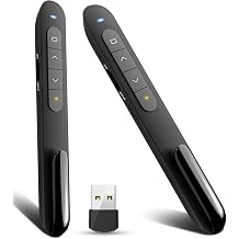 2Pack Wireless Presenter Remote Presentation Pointer Clicker with Hyperlink Volume Remote Control, Powerpoint Board Slide Advancer Presentation Clicker for Mac/Laptop(NO Battery)
