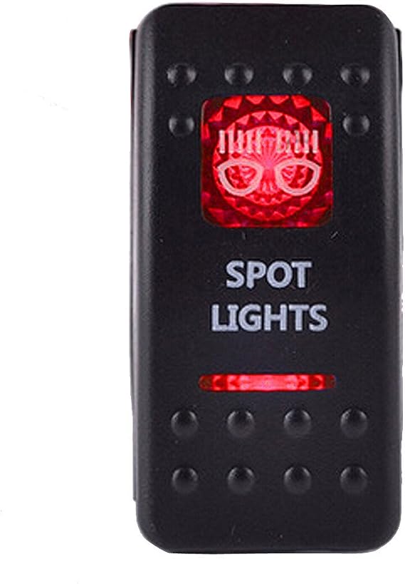 E Support™ 12V 20A Bar Rocker Toggle Switch Red LED Spot Light Car Boat 5Pin