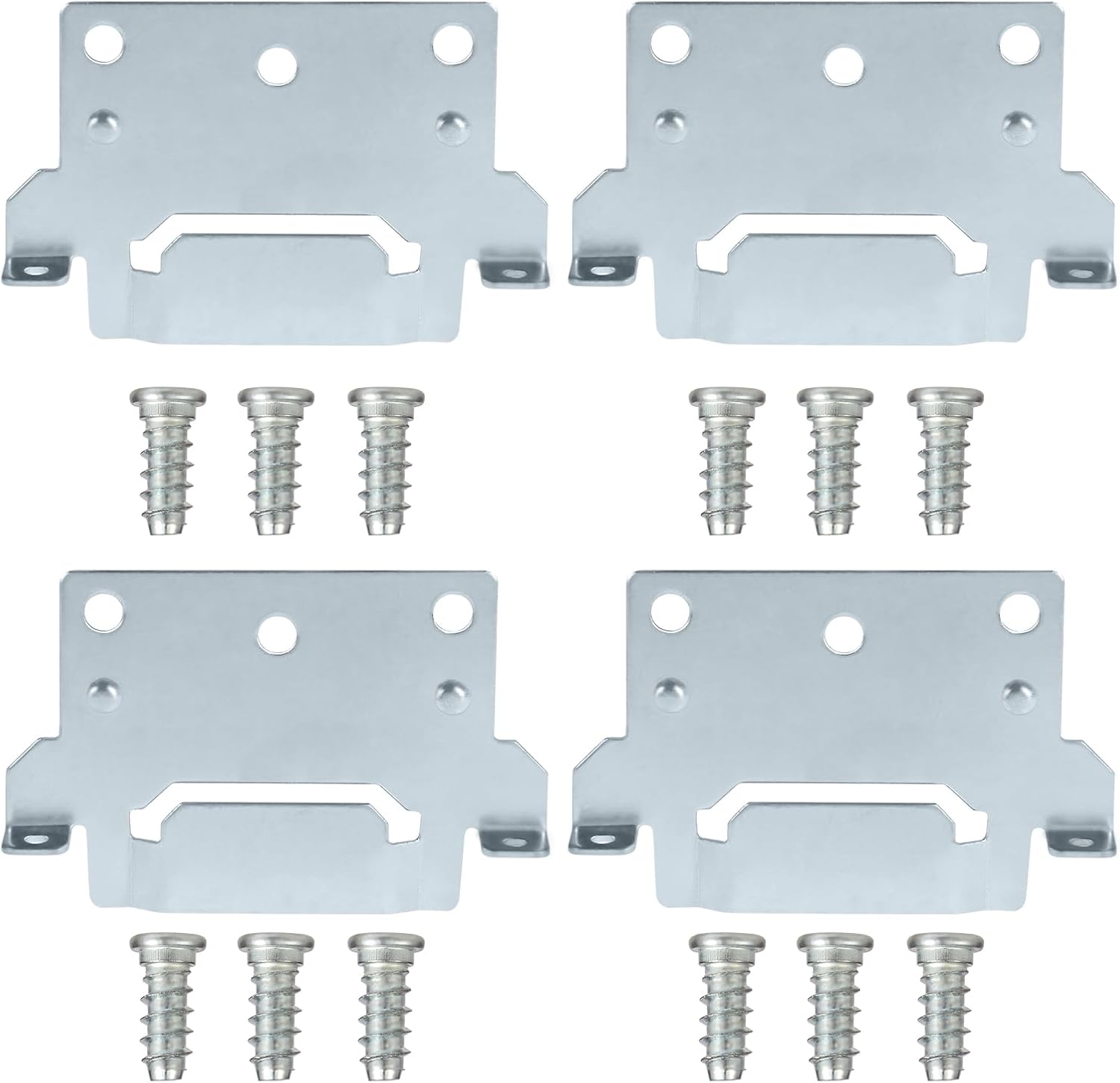 116791 Mounting Plates Bed Frame Brackets and 105307 Screws Replacement for IKEA Bed Frame Part Compatible Hemnes Malm Brimnes 4 Mounting Plate and 12 Screws