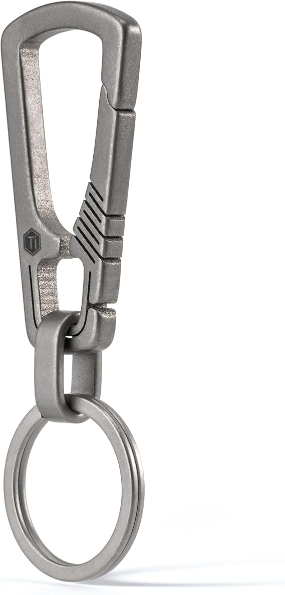 KeyUnity Titanium Carabiner Keychain Clip, Titanium Keyring, Edc Quick Release Key Holder Organizer, Carabiner Clip For Keys,Keyrings For Men, Belt Key Holder, for Outdoor Activities