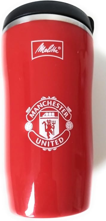 Melitta Red Thermal Travel Mug 250 ML with Manchester United Crest Logo in a Gift Box