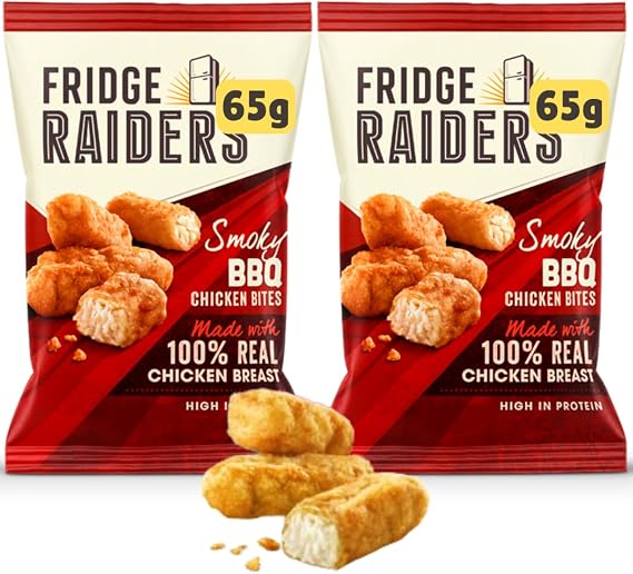 Lunchables Fridge Raider Chicken bites - High protein Packed lunch snacks, picnic food, school lunchbox (2x65g Smoke BBQ)