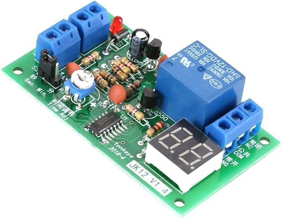 Akozon DC 12V Delay Timer Relay Switch LED Timer Module Countdown Timer 1-99sec/1-99min Adjustable