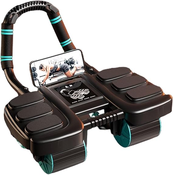 Automatic Rebound Abdominal Roller, Abdominal Trainer Machine, Automatic Rebound Ab Gym 4 Roller Elbow Supports Abs Workout, Abs Roller Wheel Core Exercise Strength Trainer Abdominal Fitness For Home(