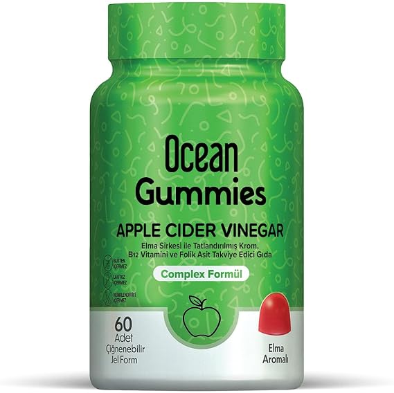 Ocean Gummies Apple Cider Vinegar, Çiğnenebilir Jel Form