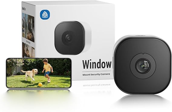 Window Security Camera, 3MP No-Drilling CCTV Renter-Friendly Camera