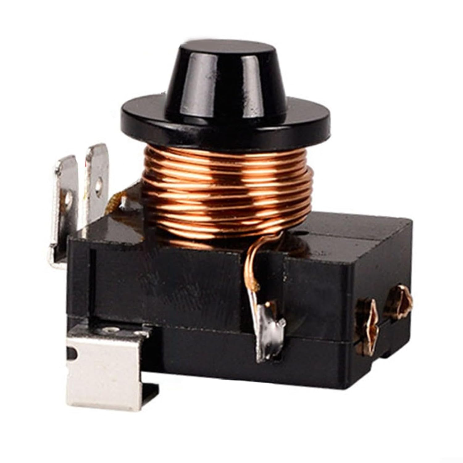 Three-Plug Refrigerator Compressor Start Relay Starter, Hammer Capacitor for 1/5, 1/6, 1/3, 1/2HP Models, Black Plastic, 243032mm, Efficient Cooling System Accessory(1/3HP 250W)