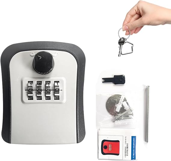 Wall Key Lock Box Outdoor Wall-Mounted Wall-Mountable Digit Digital