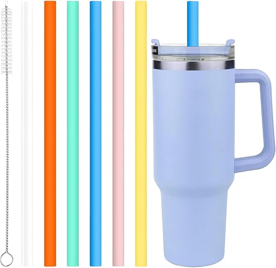 6 Pièces Pailles En Silicone De Rechange Pour Tasse Stanley Quencher 40oz