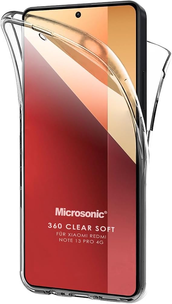 Microsonic Xiaomi Redmi Note 13 Pro 4G Kılıf 6 Tarafı Tam Full Koruma 360 Clear Soft Şeffaf [Redmi Note 13 Pro 4G ile Uyumlu Kılıf - Şeffaf]
