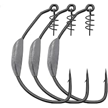 KINGDOM Fishing Spring Hook Circle Octopus Fishing Hooks Have Lead/No Lead Worm Hooks with Centering Pin Spring Unweighted Swimbait Hooks for Soft Plastic Lures Baits Bass Fishing