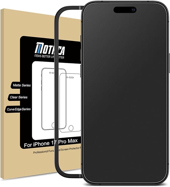 Mothca アンチグレア iPhone 17 Pro Max対応 ガラスフィルム 保護フィルム 強化ガラス さらさら 指紋防止 反射防止