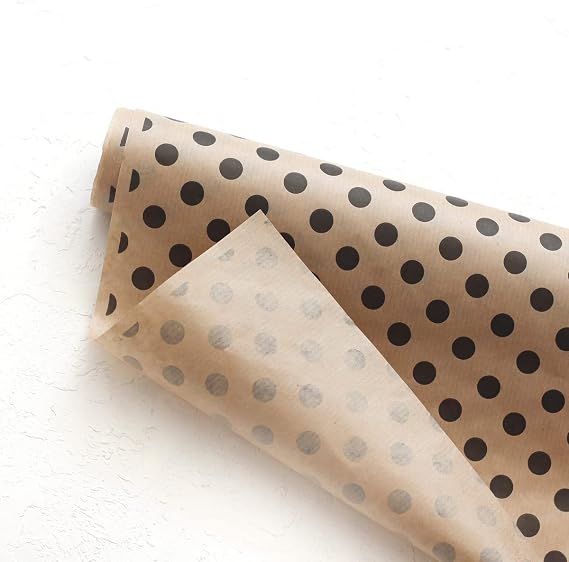 Bimotif Paket kağıdı, puantiye, 70x100 cm 100 adet (Siyah)