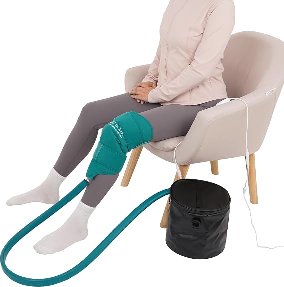 EVERCRYO Cryo Cuff Knee Cryo Cooler Cold Compress Kit Cold Therapy Machine Pump Ice Cryotherapy Pad for Knee, Ankle, Back, Leg, Hip