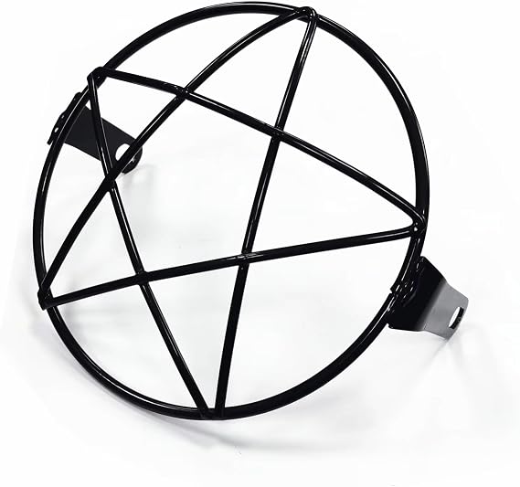 Head Lamp Protector Grille 6.5inch Retro Motorcycle Headlight Fog Lamp Protector Guard Grille Cover For Suzuki(1pentagram)
