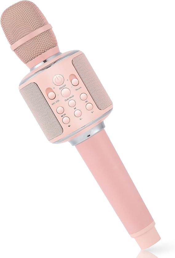 Wireless Bluetooth Microphone, Portable Karaoke With Speaker for Kids Adults Singing Handheld Mic Home KTV Party